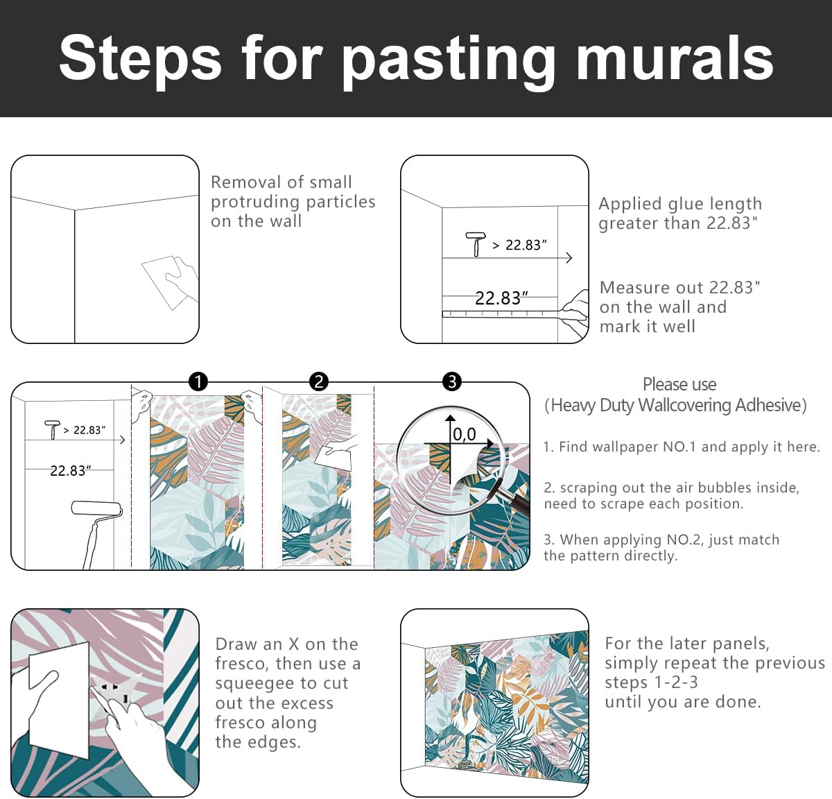 -Abstract Geometry Botanical Banana Leaf Fabric Wallpaper Living Room Bedroom Bathroom Tropical Plant Leaf Large Wall Mural- 183"x120"( not Peel and Stick)