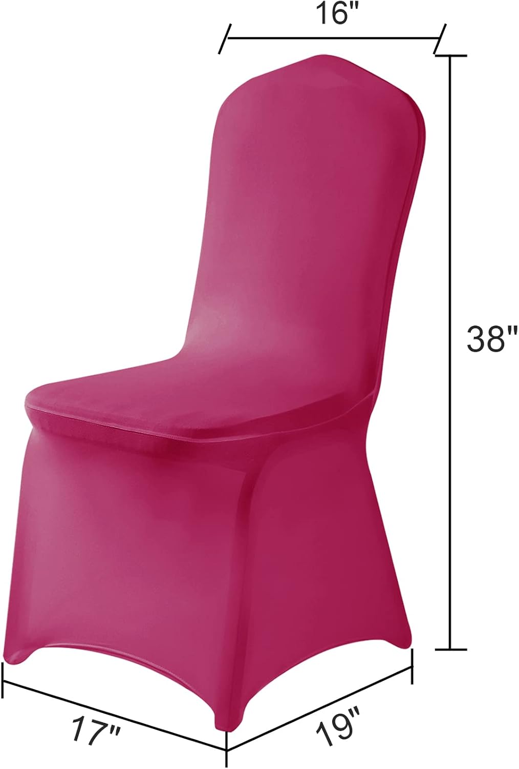 Spandex Chair Covers, 25PCS, Washable Protector for Living Room, Party, Banquet, Wedding, Hotel (Fuchsia)