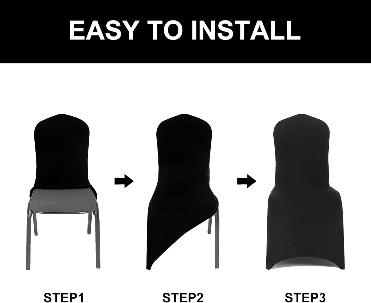 Spandex Chair Covers, 12PCS, Removable Washable Protector Stretch Covers for Living Room, Party, Banquet, Wedding Event, Hotel (Royal Blue)