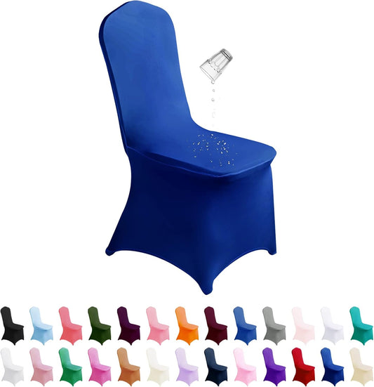 SUPERO Royal Blue Waterproof Polyester Spandex Chair Cover (12PCS), Universal Fit for Indoor/Outdoor Activities, Protector for Party, Banquet, Wedding Event, Hotel