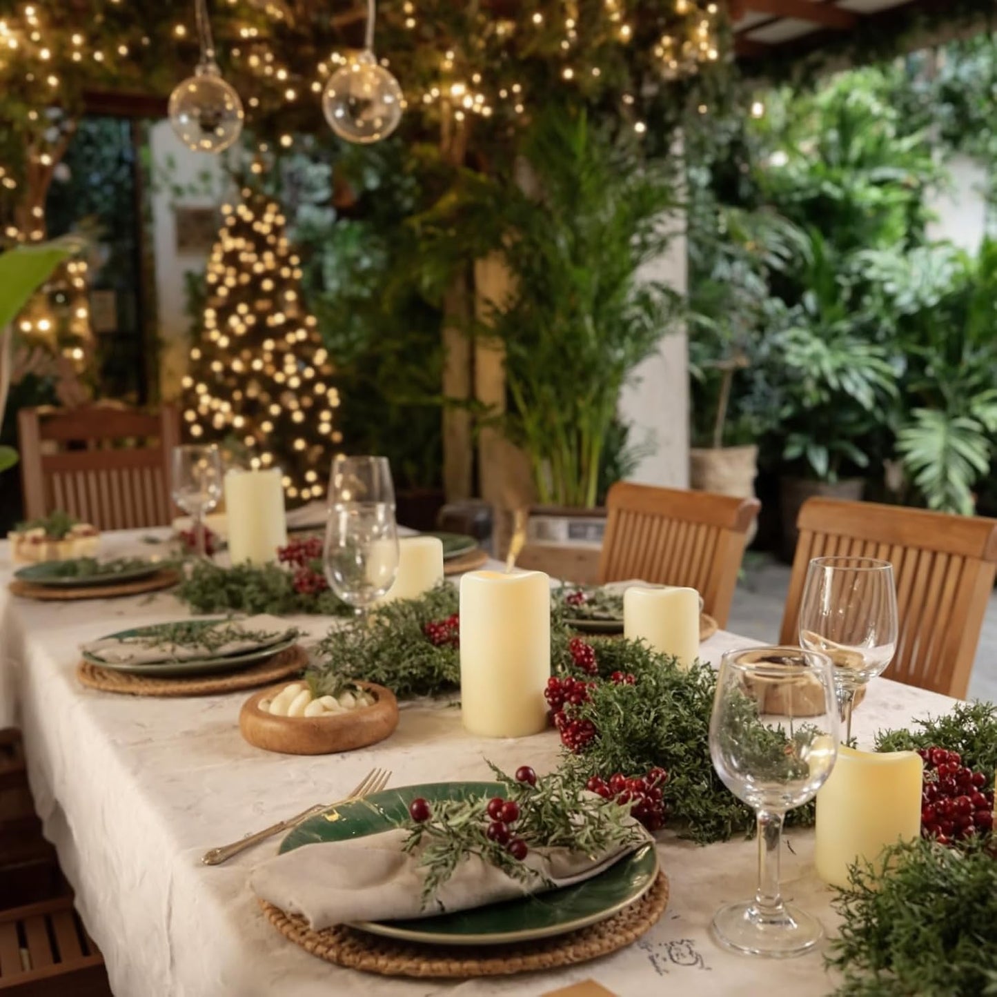 Amagic Outdoor Waterproof Flameless Candles with Timer, Battery Operated Candles with Remote Control, D3 x H4 5" 6" Electric LED Pillar Candle for Outside Patio, Garden, Indoor Decor, Ivory, Set of 3