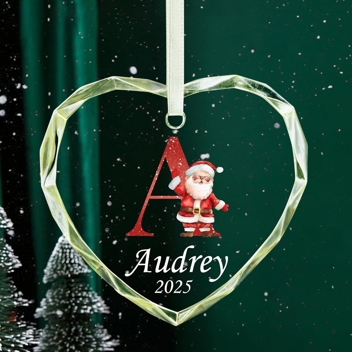 Personalized Christmas Ornaments with Initial Name, Acrylic Custom Monogram Initial A-Z Christmas Ornament 2025 for Kids Family Friends, Customized Letter Name Ornaments for Christmas Tree Decorations