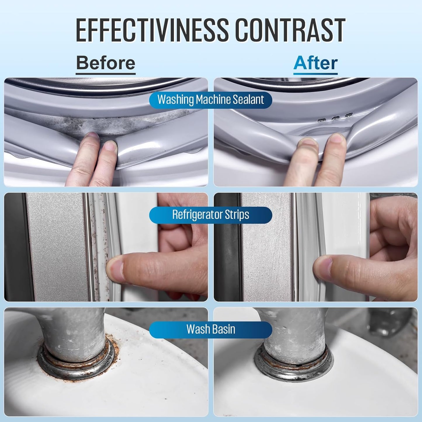 Home Cleaner Gel, Cleaner for Washing Machine, Refrigerator Strips, Household Shower, Kitchen Sinks, Walls, Tiles, Bathrooms- 10 fl oz