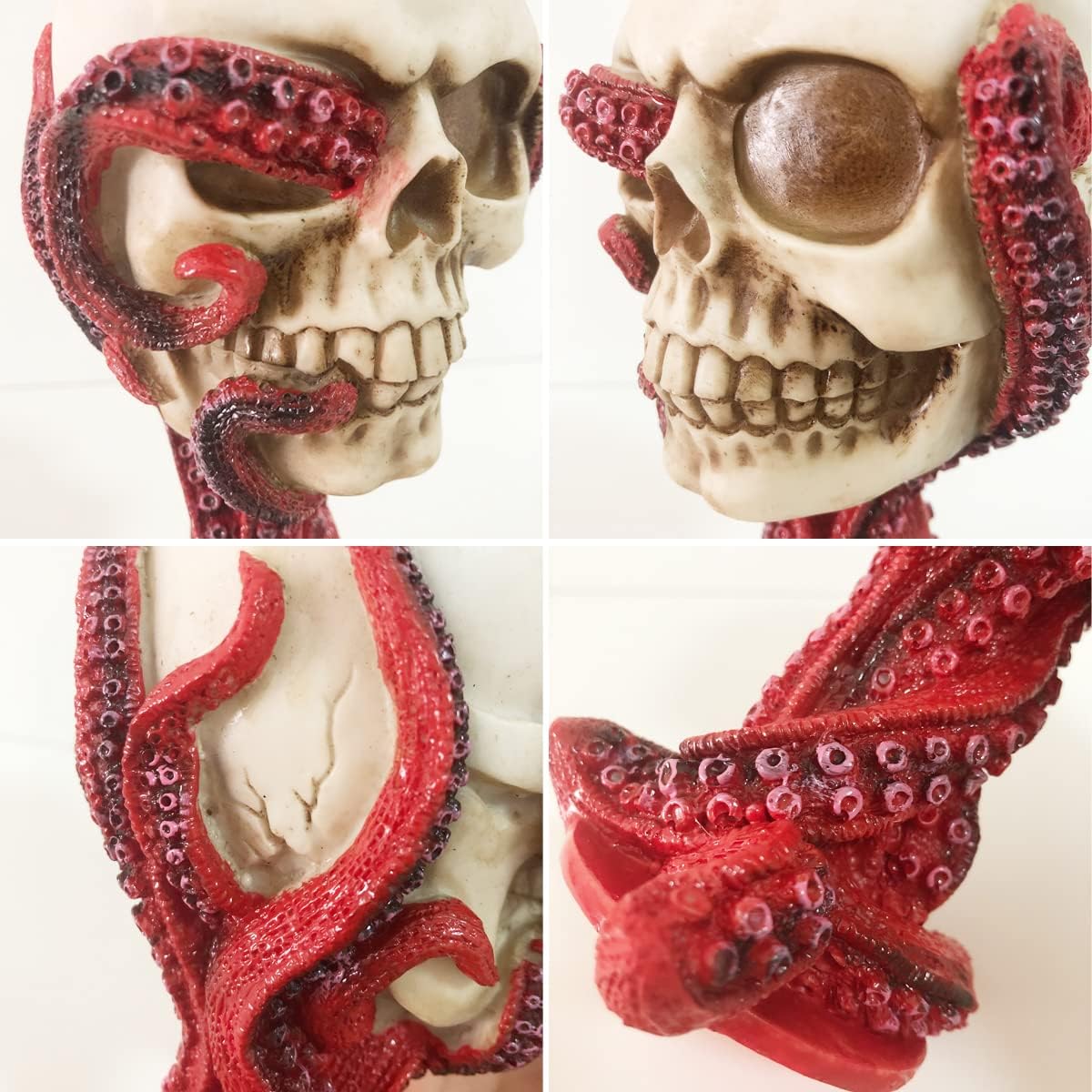 Skull Goblet Chalice Wine Cups Medieval Chalice Skull Cup Stainless Steel 3D Whisky Shot Glasses Realistic Resin Octopus Tentacle Beverage Halloween Drinking Cup Novelty