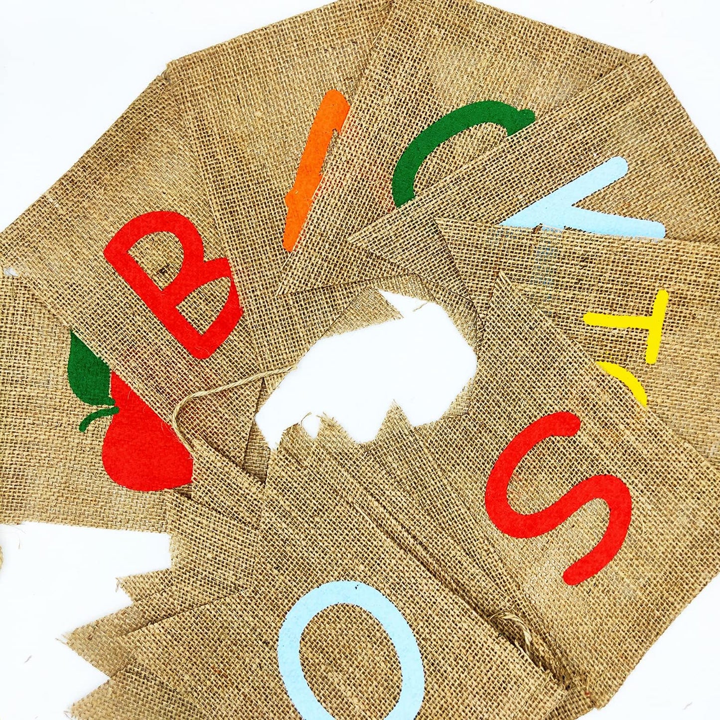 JOZON Back to School Burlap Banner First Day of School Bunting Banner Garland Classroom Home Party Decorations School Classroom Blackboard Hanging Decor Sign Schoolyard Party Supplies